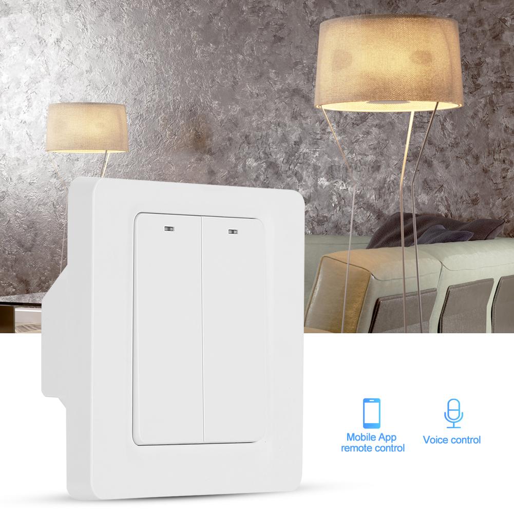2-позиционная настенная панель переключателей с поддержкой Alexa / Google Voice Control для Tuya ZigBee