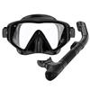 MILPROX Маска для снорклинга Набор для снорклинга с сетчатой сумкой Линза из прозрачного стекла Подводная маска Сноркелинг Фридайвинг Сноркелинг Плавание Унисекс 2 предмета (черный)