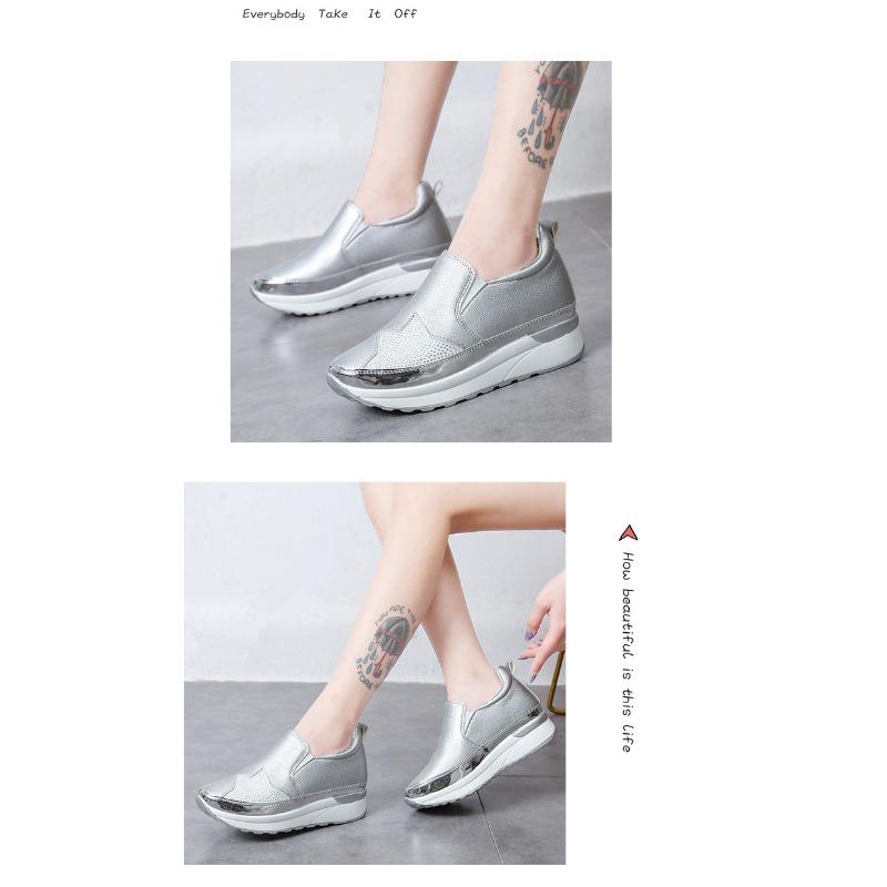 Ленивые туфли Модные Стразы Толстая Подошва Повседневный Внутренний Рост Увеличивающий Одиночный Туфли