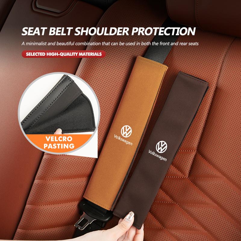 XYZ1 For Volkswagen VW Suede Car Seat Safety Belt Adjustable Shoulder Protector Pad Scirocco Passat Polo B5 B6 B7 CC Tiguan Sharan
