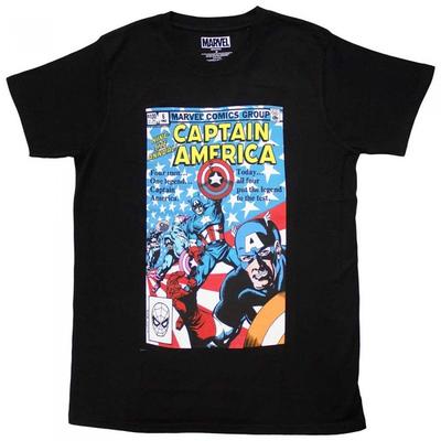 Marvel Comics Футболка унисекс для взрослых с обложкой комиксов «Капитан Америка»