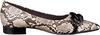 Carino CATT22314 Women's Rain Shoes, Beige Snake, Size 23.0 cm