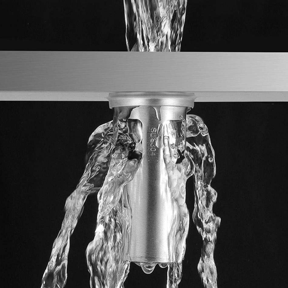 Слив для пола в ванной USU304 из нержавеющей стали в полоску, прямоугольный душ, длинный линейный слив, боковой слив для пола в туалете на кухне