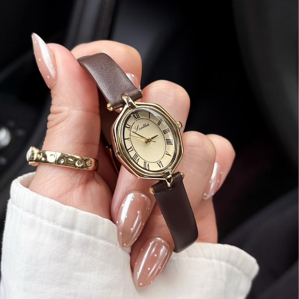 9856 French Vintage Octagonal Belt Women's Watch