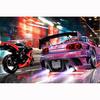 5D DIY Diamond Mosaic Diamond Embroidery Red Motor and Pink Car Embroidered Cross Stitch