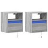 Vidaxl Ścienne Szafki Tv Z Led, 2 Szt., Szary Dąb Sonoma, 41X31X45 Cm