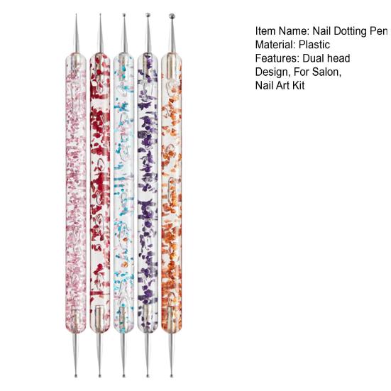 5 шт. набор для рисования точками на ногтях, набор для самостоятельного тиснения ногтей с двойной головкой, инструменты для переноса на кальку, инструменты для дизайна ногтей