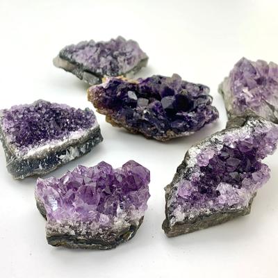 Аметист Мини Кластер Выход из 6 примерно Natural Power Raw Good Feng Lucky Interior [Wagokoro Nenjudo] Уругвай, штук, 250-350 грамм, Камень,