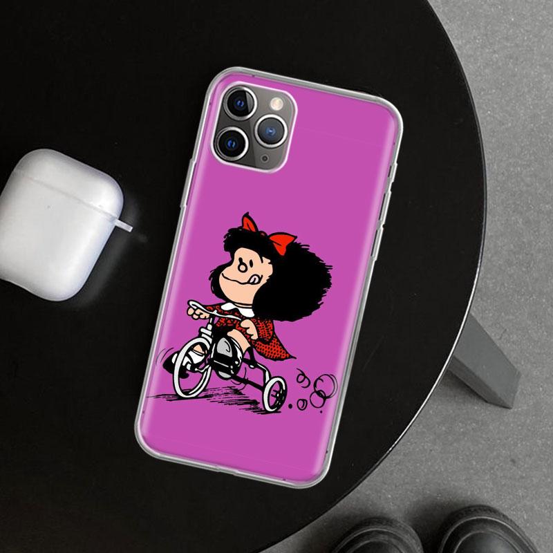 Cartoon Cute Mafalda Phone Case Cover for iPhone 18 11 12 13 Mini 14 15 Plus 16 Pro Max 17 Air 7 8 + SE Art Customized Fundas 11 12