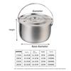 17-26cm Outdoor Camping Pot Stainless Steel Portable Single Pan Pot  Picnic