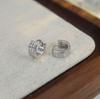 S925 Sterling Silver Striped Ear Cuffs Versatile Small Hoops