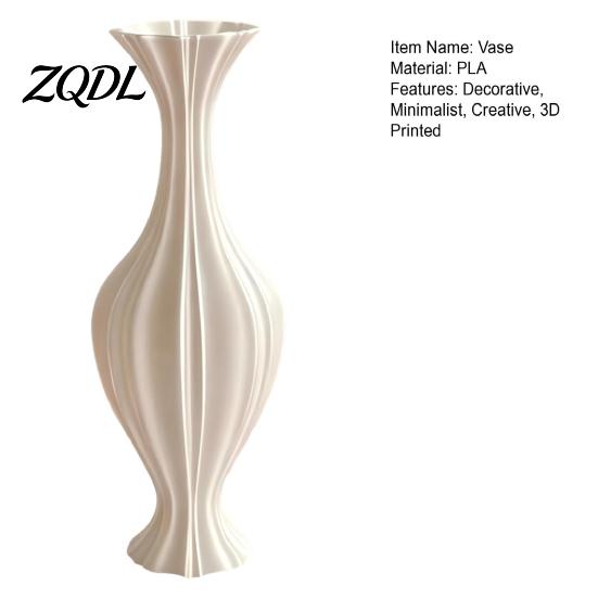 Contemporary Vases for Courtyard 3D Printed Artistic Vase, Modern Decorative Flower Minimalist Container, Vessels Fresh Bouquets Floral Arrangement