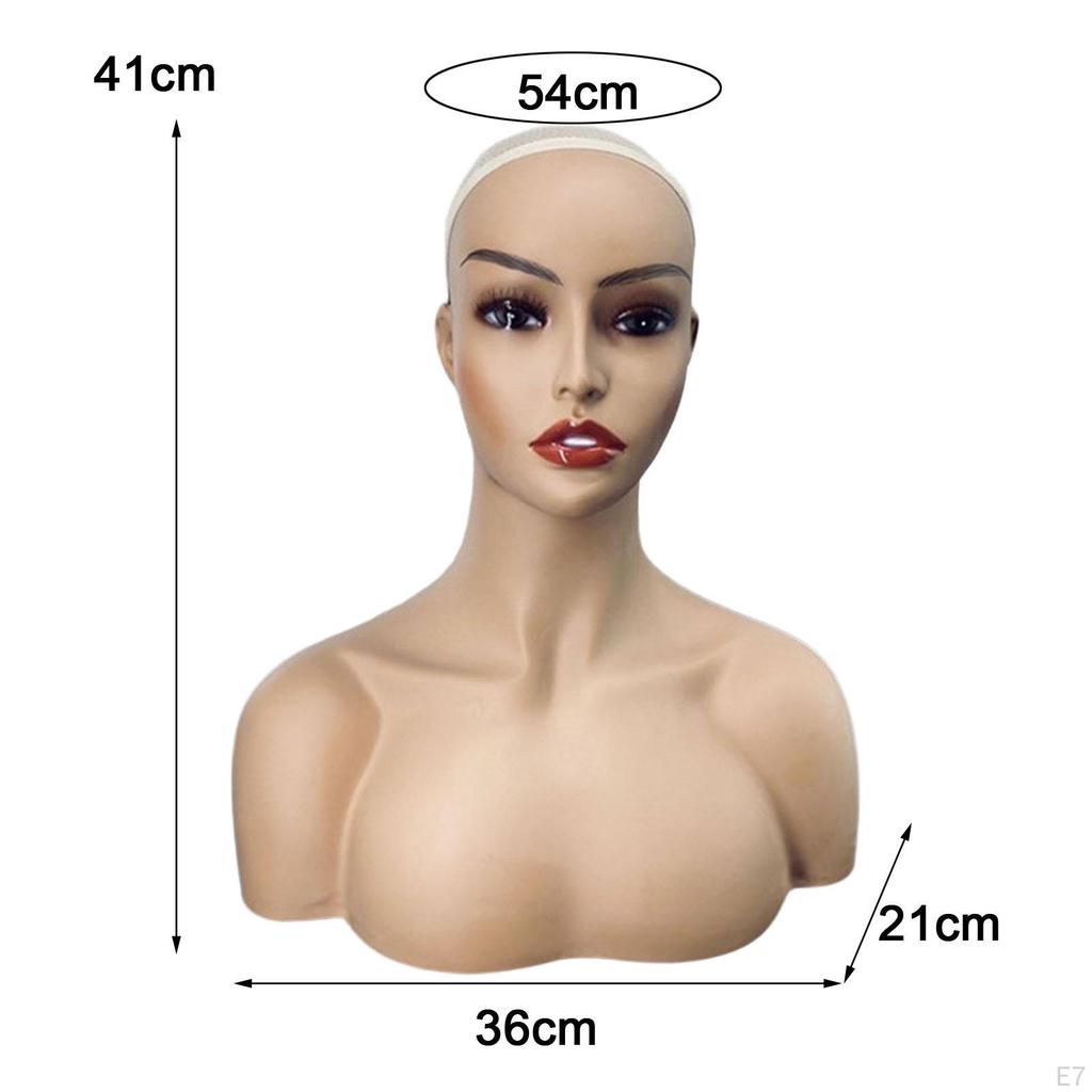 ,Реалистичная голова манекена из ПВХ, косметологическая голова манекена для обучения лицу с плечом