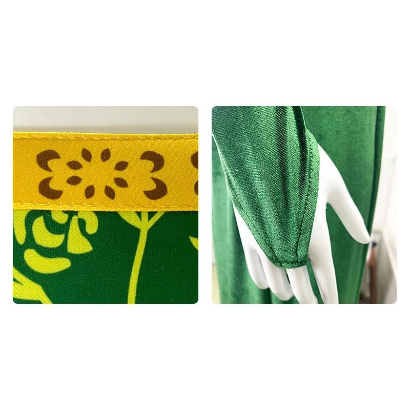 Кино Косплей Принцесса Фиона Женский Костюм Зеленое Платье Наряды Хэллоуин Карнавальная Вечеринка Роль Маскировка Игровая Одежда