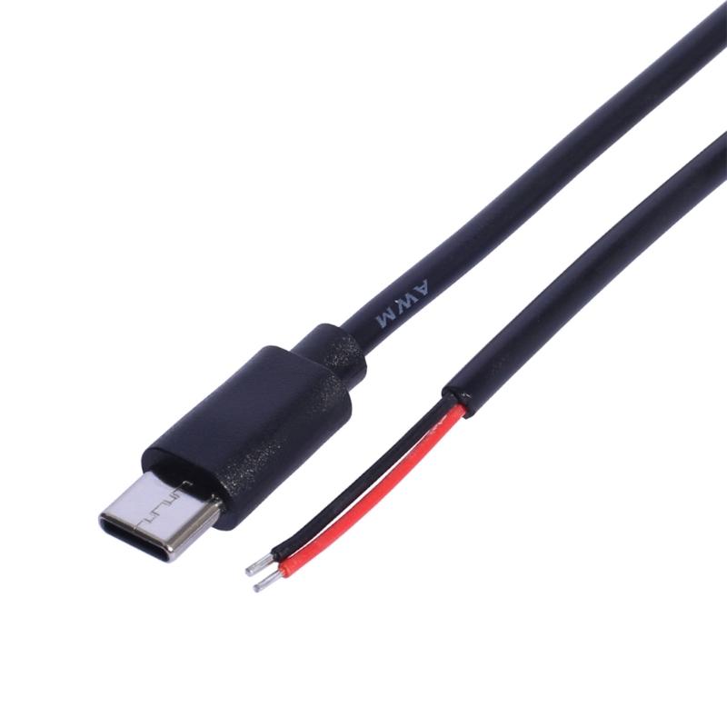 Кабель USB Type C на 2-контактный оголенный провод 30 см для зарядки мобильных устройств, планшетов, наушников и динамиков