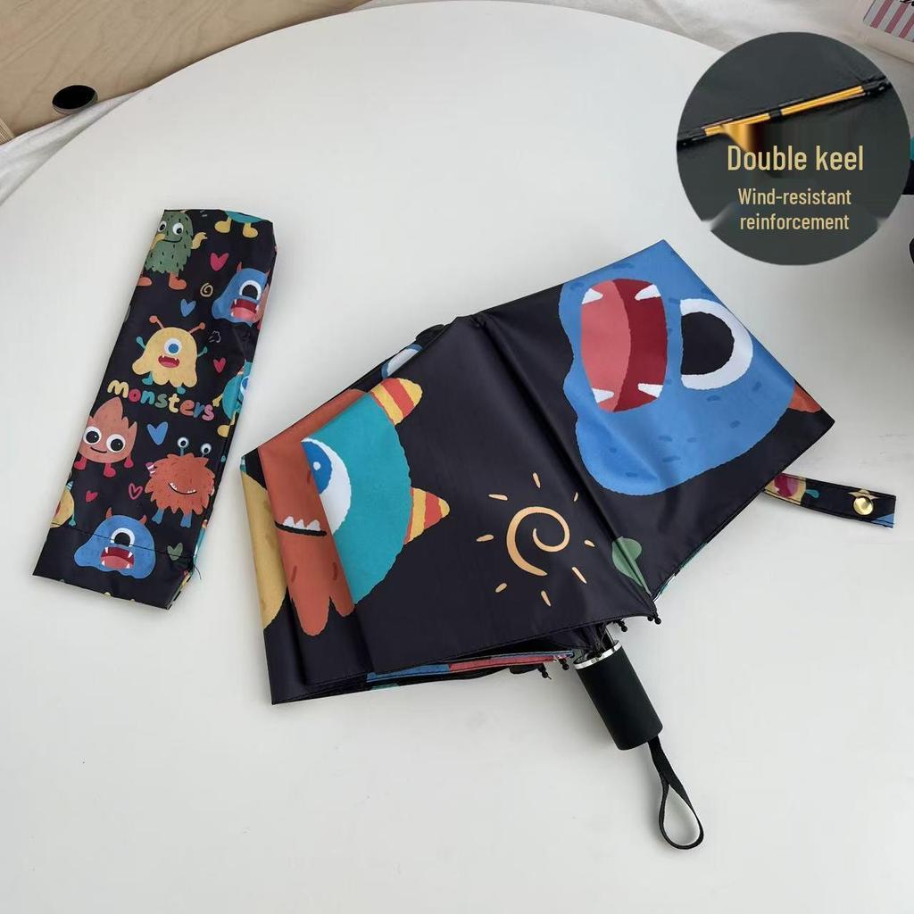 Cute Cartoon Kids' Auto Umbrella: Sun & Rain Protection with UV Shield