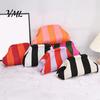 Quick Access Makeup Pouch Women Woven Striped Clutch Purse, Large Capacity Kiss Lock Organizer Cosmetic Pouch, Summer Beach Vacation Evening Dumpling