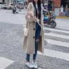 Women's Hooded Mid-Length Knitted Sweater Cardigan Jacket for Autumn & Winter - Loose, Thick, Fashionable with Pockets.