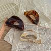 2024 Women's Korean Style Coffee Acetate Semicircle Hair Claw Clip for Half Ponytail