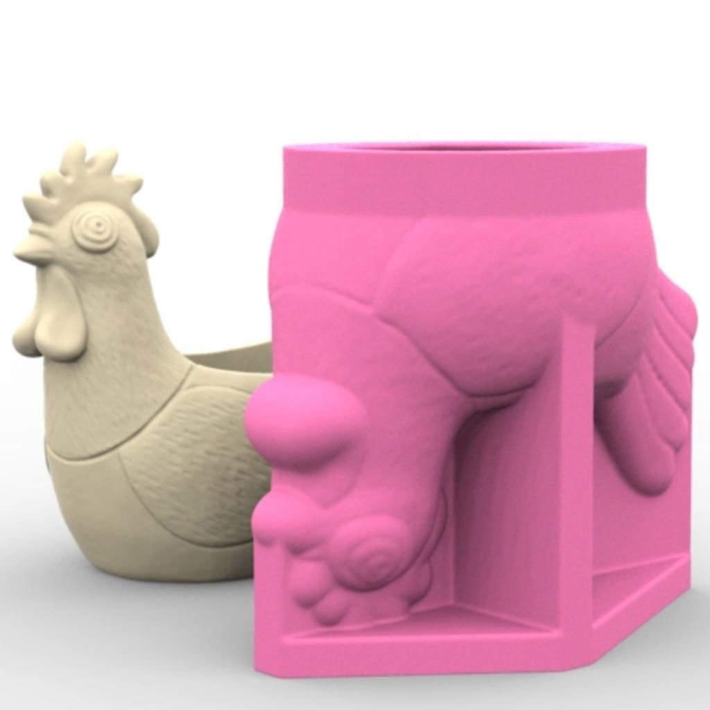 Silicone Flowerpot Mold Rooster Shape Silicone Crafting Mould for Crafting Succulent Planter and Home Decoration Project