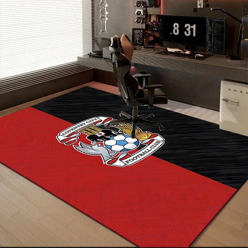 Coven-try Football Club Crest Printed Office Carpet Chair Cushion Entryway Rug, Rugs for Living Room, Bedroom Christmas gifts