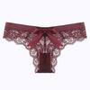 Женские однотонные кружевные сексуальные бесшовные дышащие трусики с заниженной талией и бантом