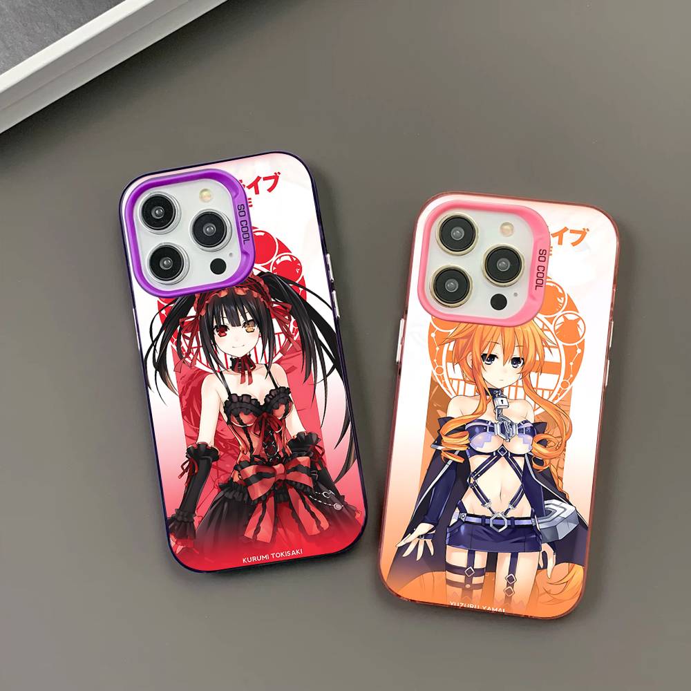 Мультяшный чехол для телефона Date A Live для IPhone 17 16 15 14 13 12 11 Pro MAX Матовый противоударный задний чехол Защита от падения Матовая крышка