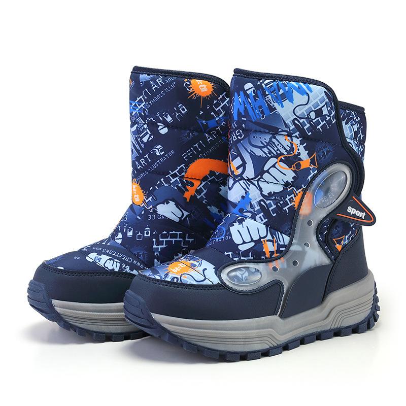 Children's Snow Boots Classmates New Velvet Thickened Warm Outdoor Claw High Boots Velcro Casual Shoes