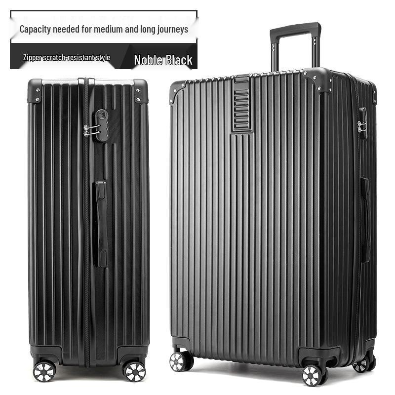 32-Inch Durable Leather Travel Suitcase with Universal Wheels for Men and Women