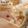 Ящик для яиц трехслойный с выдвижной крышкой: Автоматическое двухрядное хранение в дверце холодильника