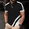 2025 New Fashion Men's Casual Sports Polo Shirt Short Sleeve Color Matching Lapel Men's Summer Short Sleeve T-shirt