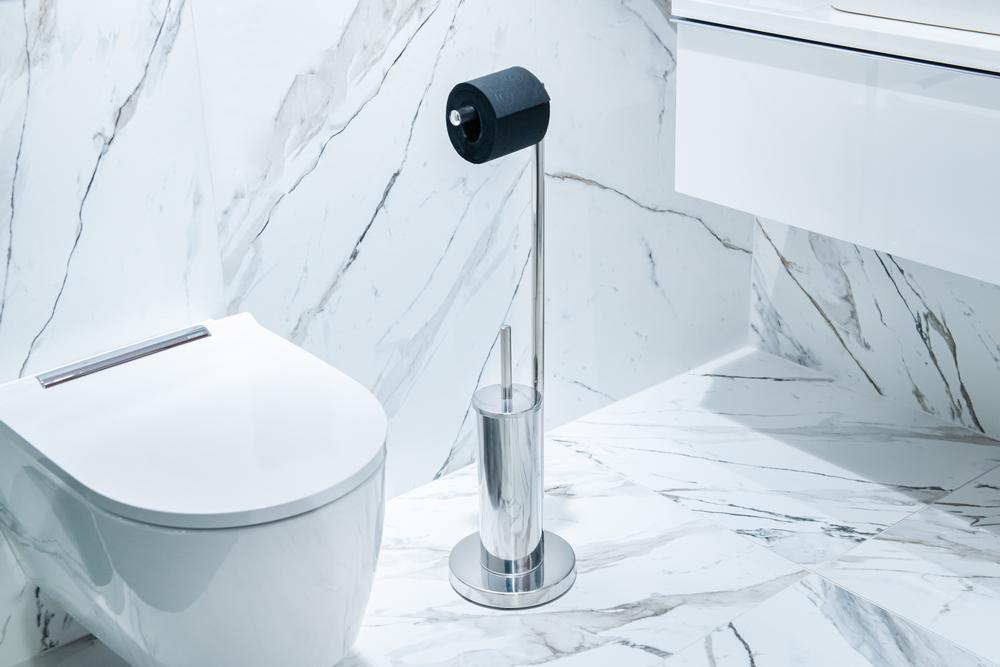 Toilet paper and toilet brush stand AWD INTERIOR 1575 silver