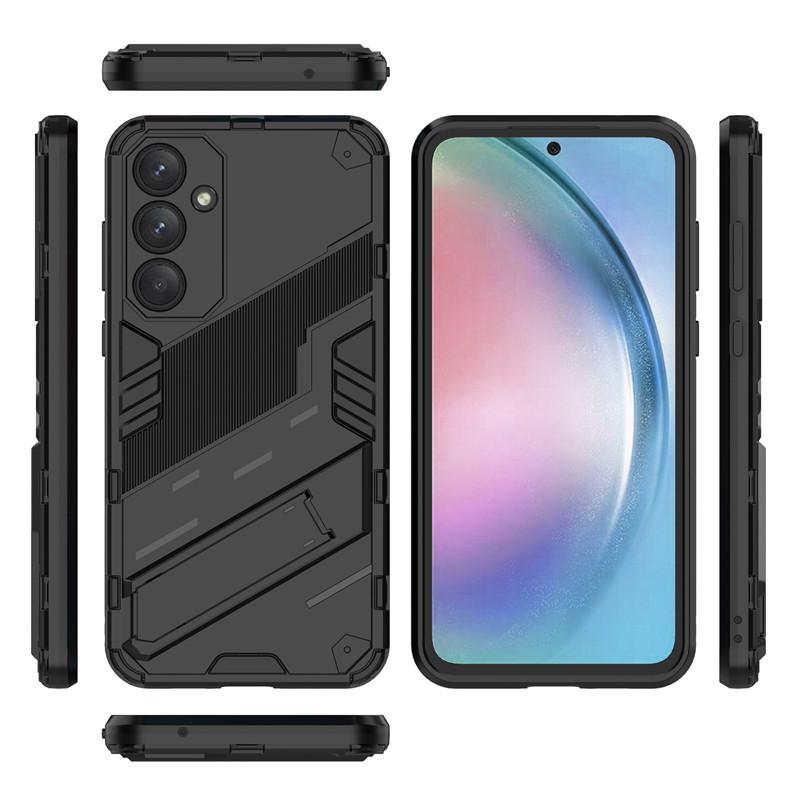 For Samsung Galaxy A55 Case Punk Armor PC Holder Case Shockproof TPU Phone Back Cover Samsung Galaxy A05 A05S A15 A25 A35 A55 5G