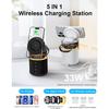 Беспроводная зарядная станция 5-в-1 с Bluetooth-динамиком, Магнитное зарядное устройство с ночником, Зарядная подставка с адаптером 33 Вт, Совместимо с Apple