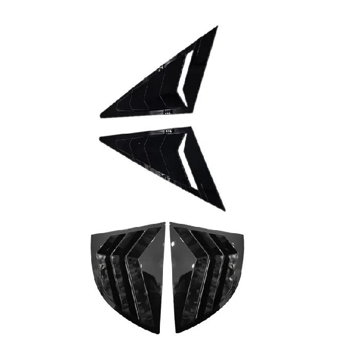 Fit For Honda Civic Senda 8th 2006- 2009 2010 Front Rear Side Window Blinds Trim Cover Louver Stickers Frame ABS Carbon Fiber