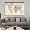 1 шт. Карта мира настенный плакат прозрачный печатный холст картина декоративная подвесная картина офис дом школьные принадлежности без рамки