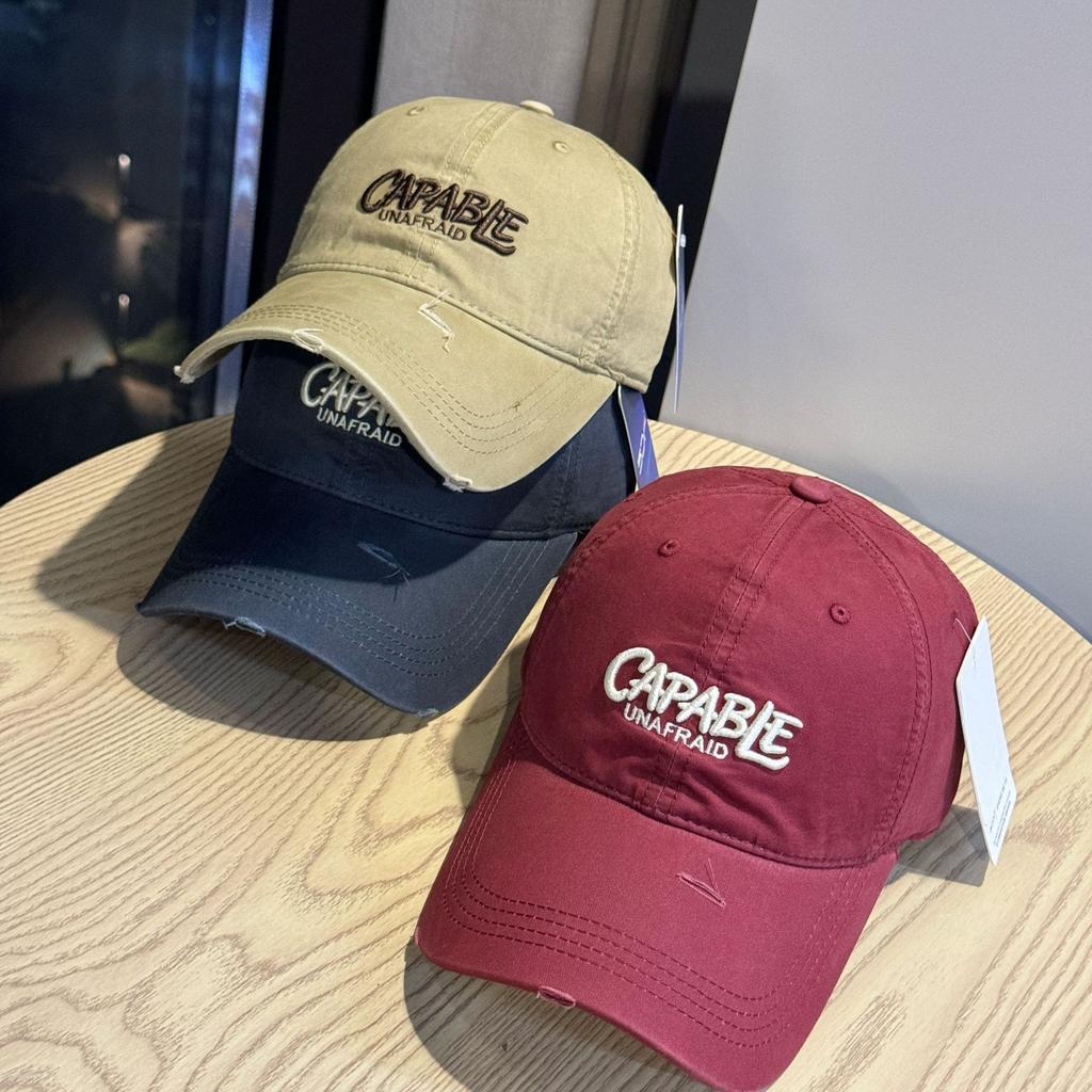 2026New letter embroidery baseball cap for women, Korean style, soft top, simple and versatile, trendy couple's cap that makes the face look smaller