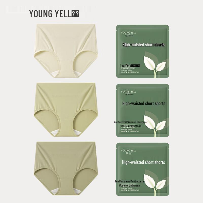 YOUNGYELL Women's High-Waist Modal Antibacterial Underwear 3-Pack