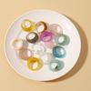 New Trendy Big Round Acrylic Resin Rings for Women Geometric Colorful Finger Ring for Girls Party Korean Fashion Zircon
