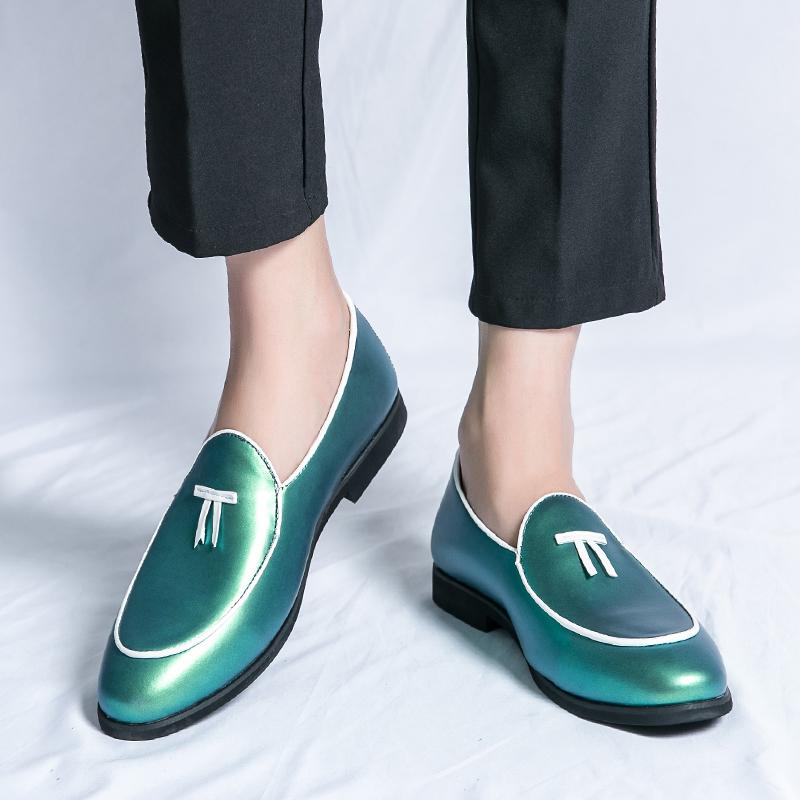 Stylish Purple Men's Loafers Large Size 46 Luxury Leather Casual Shoes Man Designer Shoes Lightweight Slip-on Flat Shoes For Man