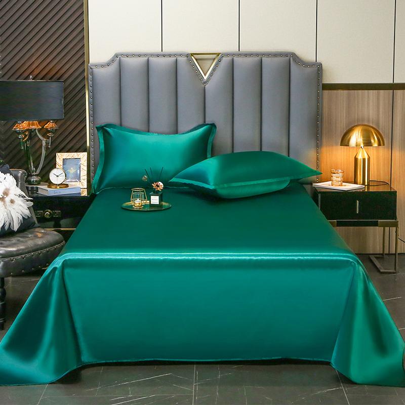 Высококачественные сатиновые простыни, мягкие и удобные однотонные простыни, роскошные простыни для односпальной и полуторной кровати