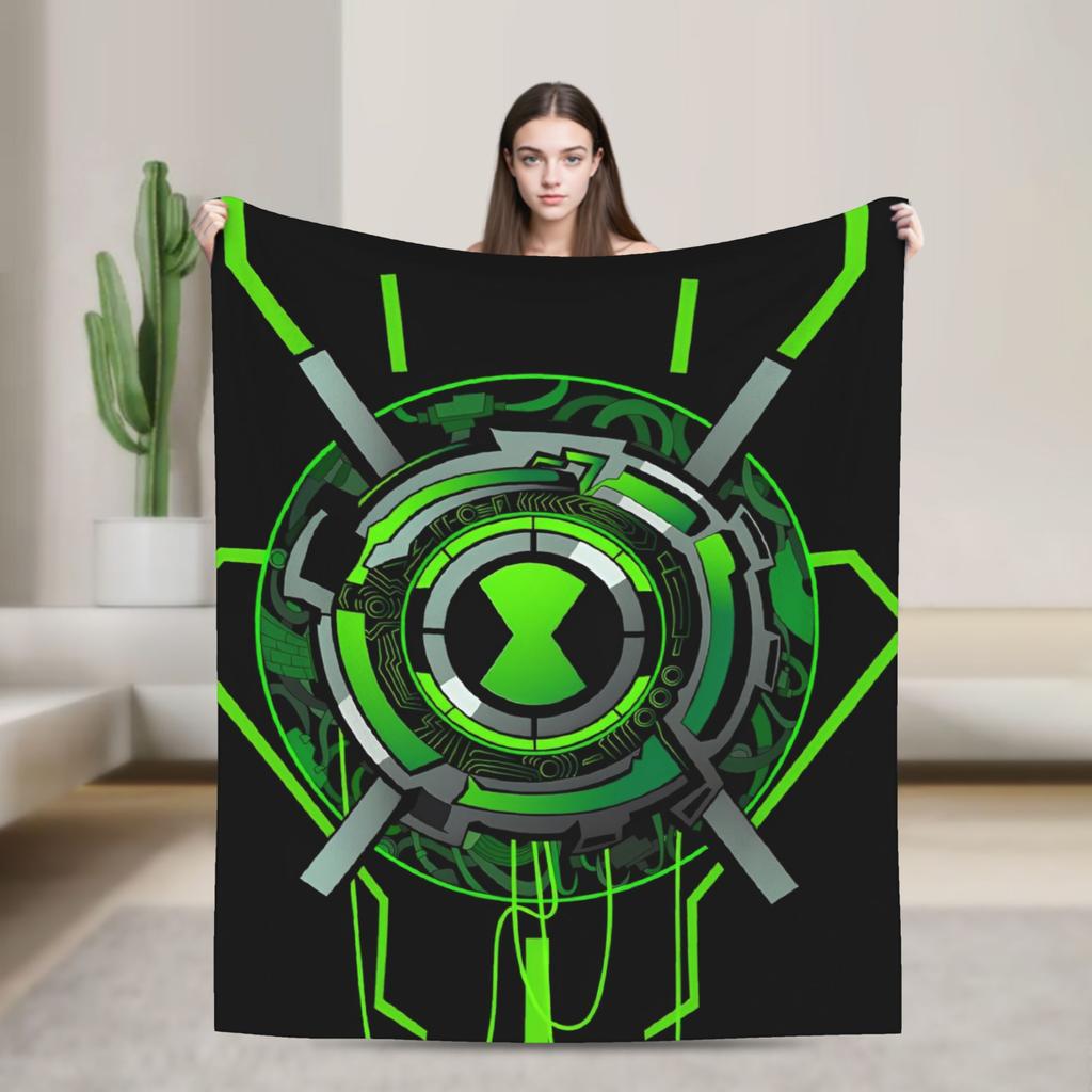 Одеяло из фланели с изображением Бена 10 Омнитрикса в стиле «Бен 10: Освобождение», теплое и мягкое постельное белье для дивана, кровати, пикника, эстетичное покрывало на кровать.