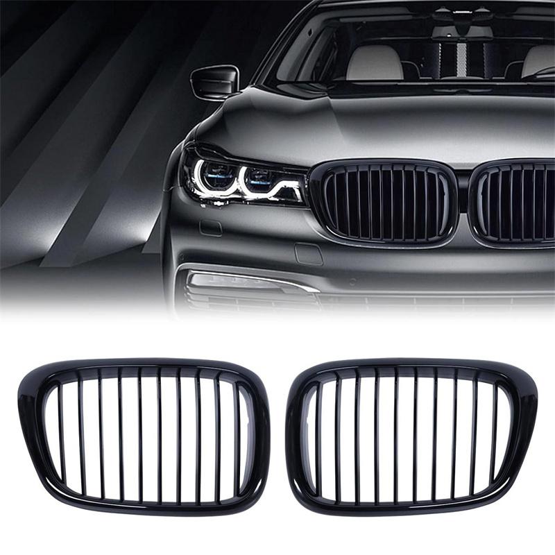 Для BMW 5 серии E39 525 528 530 535 1999-2003 Автомобильная решетка радиатора Передняя решетка "почки" Двойная линия Серебристый Черный 51137005837 51137005838