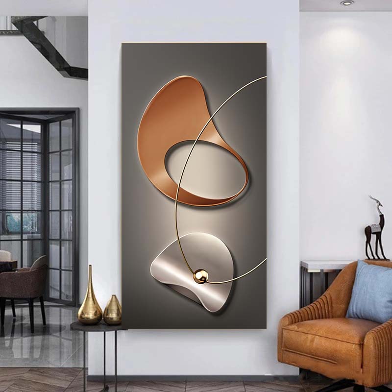 Роскошная абстрактная геометрическая живопись, круговые линии, настенное искусство, постеры и принты на холсте, современные настенные картины для декора гостиной