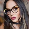 Cat Eye Flat Lens Color Prescription Eyeglass Frame Women Matching Anti Blue Light Personalized Eyewear Frame Can Be Paired with