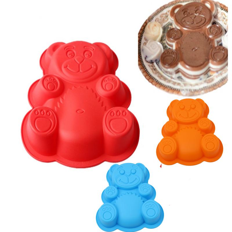 3D Форма для торта в виде медведя Силиконовая форма для желе, мастики, форма для печенья, форма для десерта KTY