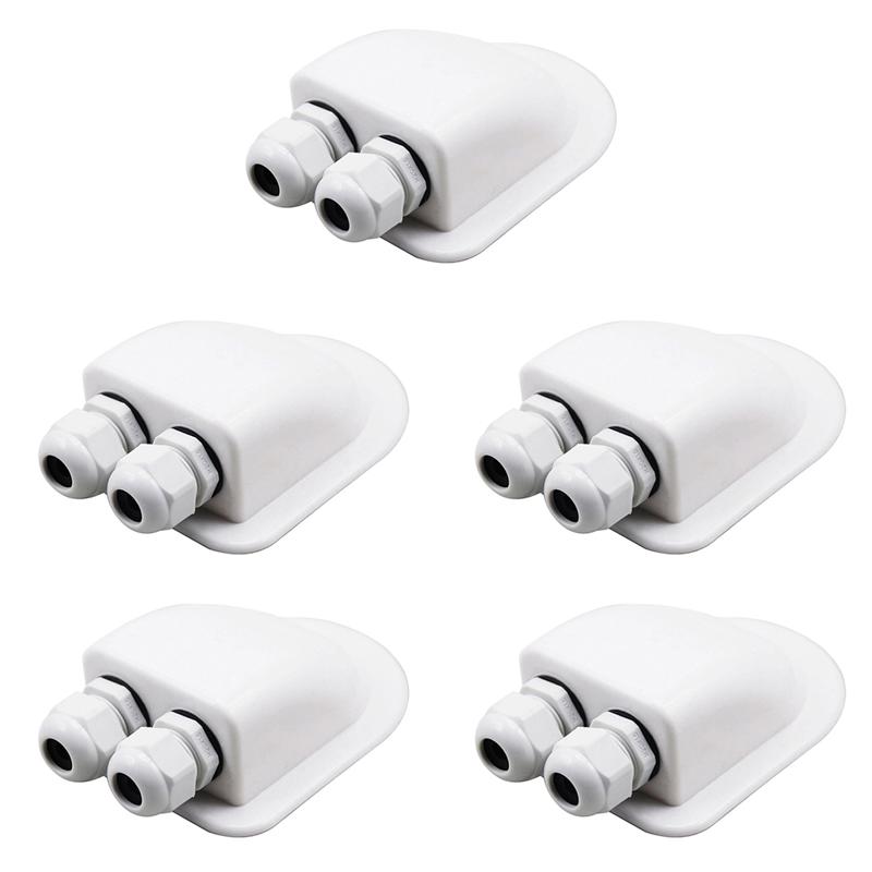 5X Double Wire Entry Gland Box Solar Panel Roof Wire Entry Gland Box Cable Motorhome Double Hole RV Yacht-A99D