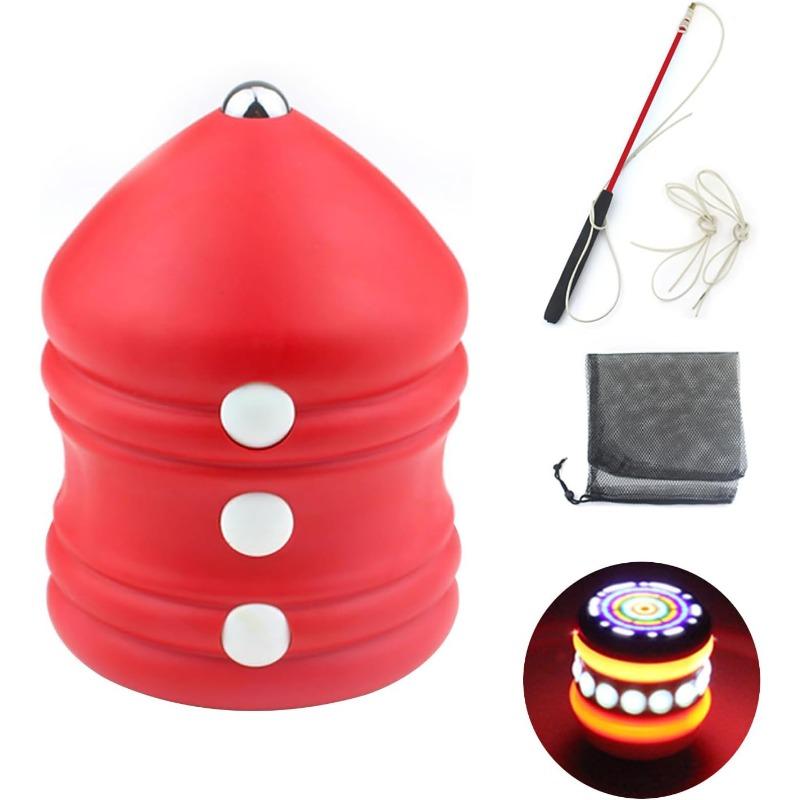 Китайские волчки для взбивания Китайская игрушка-гироскоп Китайские игрушки-волчки со светодиодными огнями, прочный стальной наконечник для повышенной устойчивости, идеально подходит для начинающих