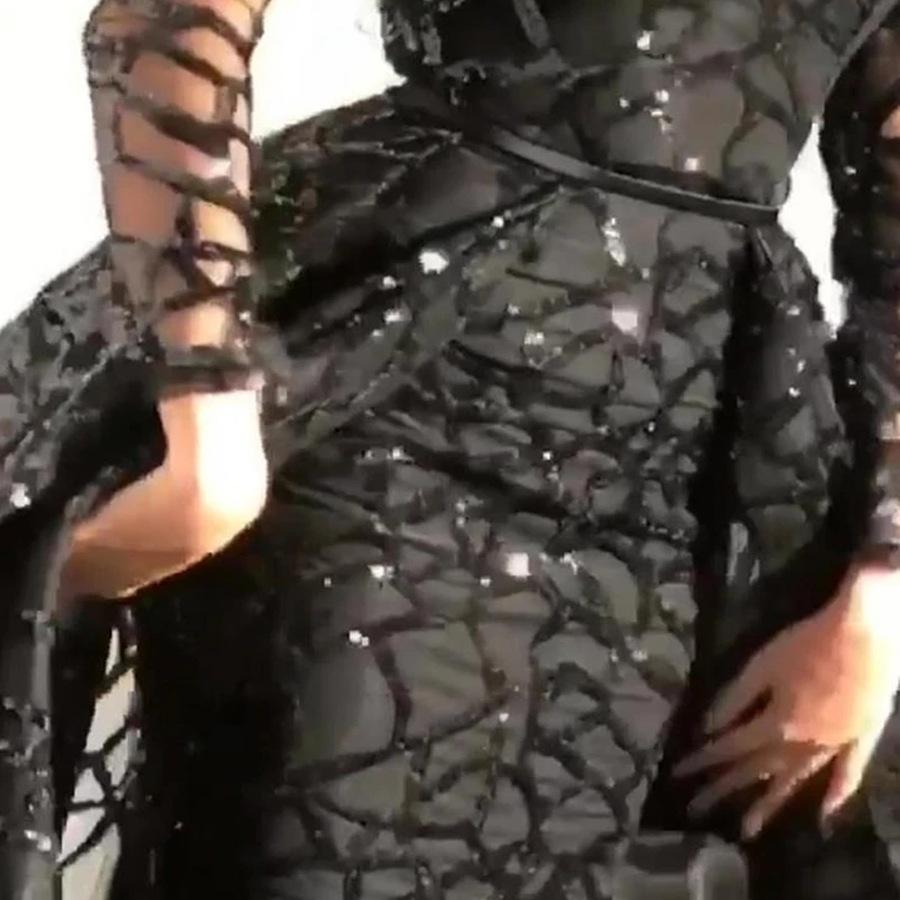 Весна и лето новая европейская и американская женская одежда сексуальное модное платье с длинным рукавом, усыпанное золотом, сетчатое платье с большим подолом, платье