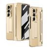 Для Samsung Galaxy Z Fold 7 6 5 4 5G со Стеклянной Пленкой Защиты Экрана Роскошный Кожаный Цельный Чехол с Подставкой и Защитой Шарнира Ударопрочный